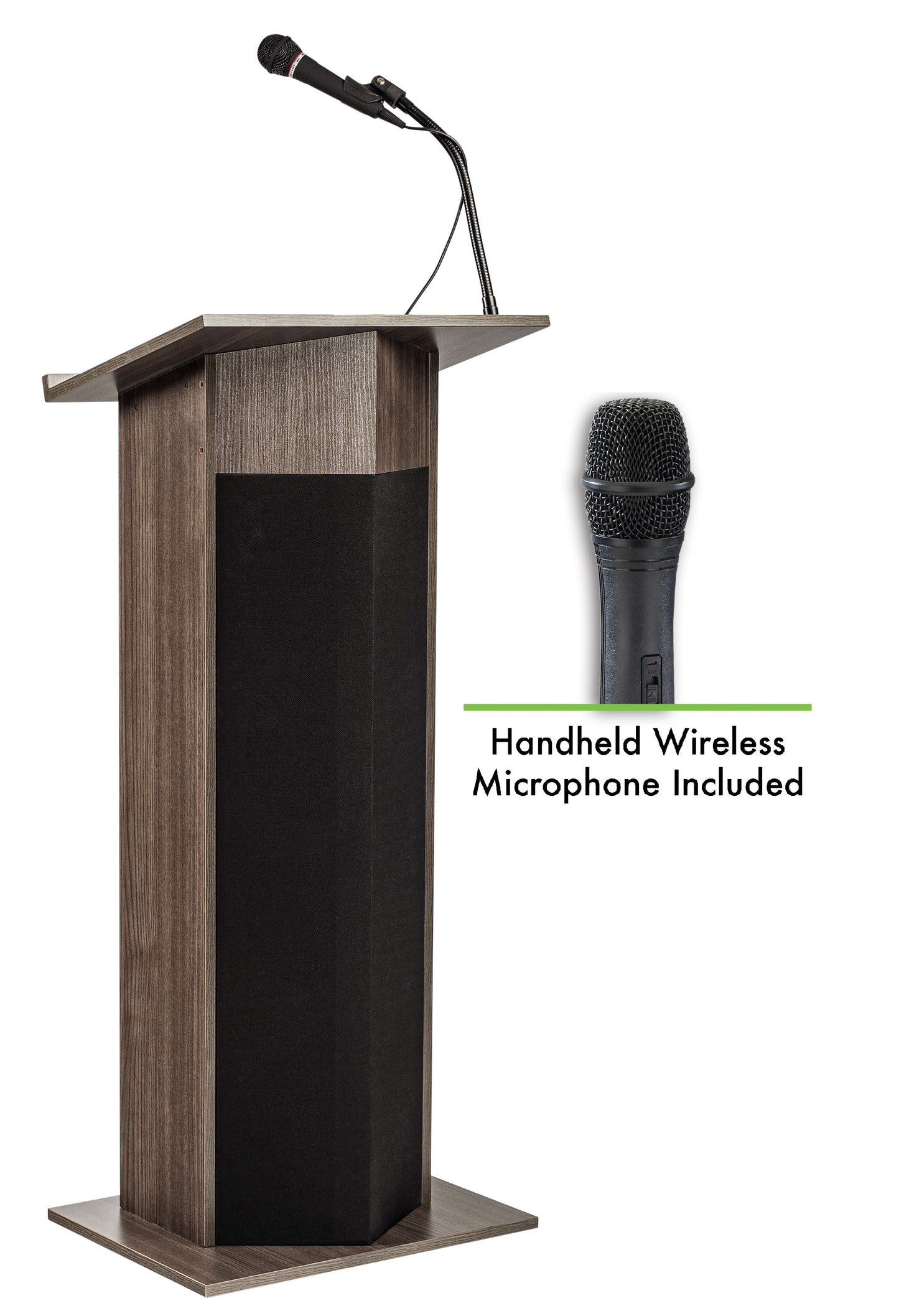 Power Plus Lectern with Wireless Handheld Mic