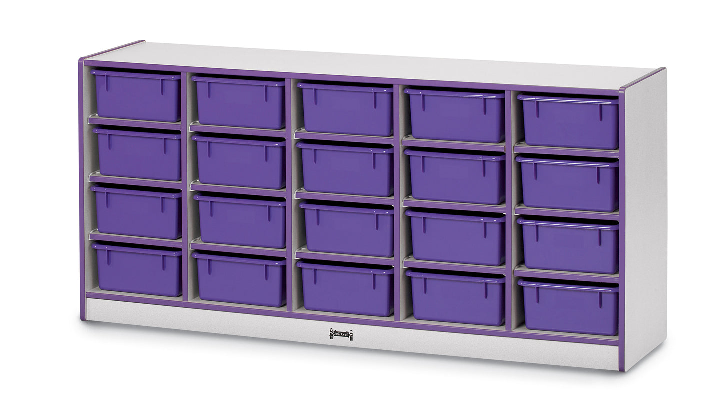 Rainbow Accents 20 Tub Mobile Storage - without Tubs - Gray