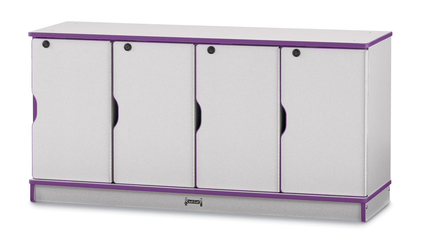 Rainbow Accents Stacking Lockable Lockers - Single Stack - Gray