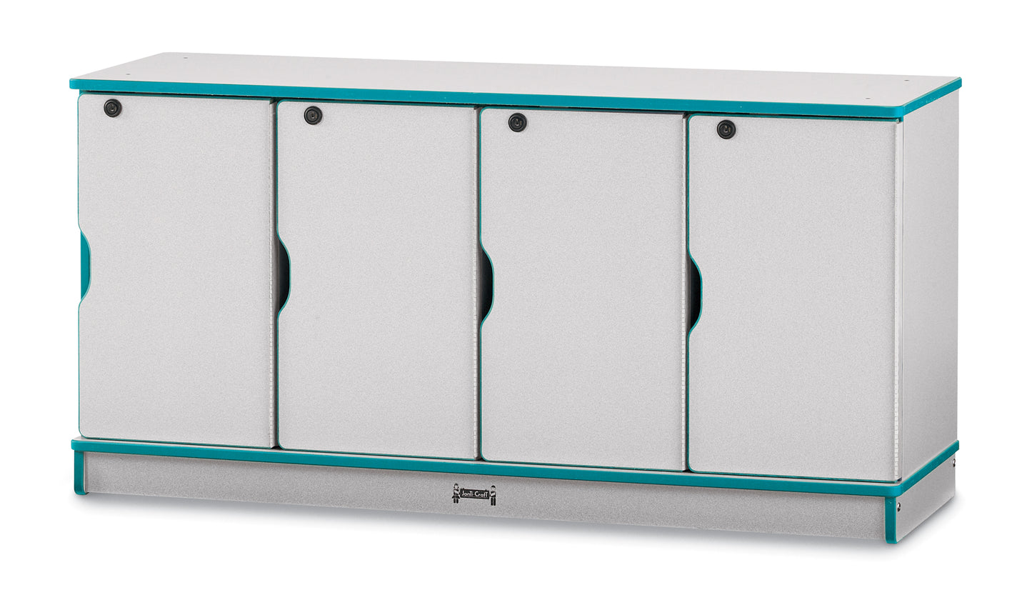Rainbow Accents Stacking Lockable Lockers - Single Stack - Gray