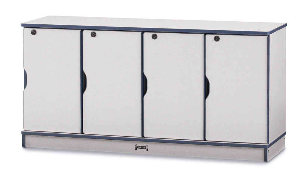 Rainbow Accents Stacking Lockable Lockers - Single Stack - Gray