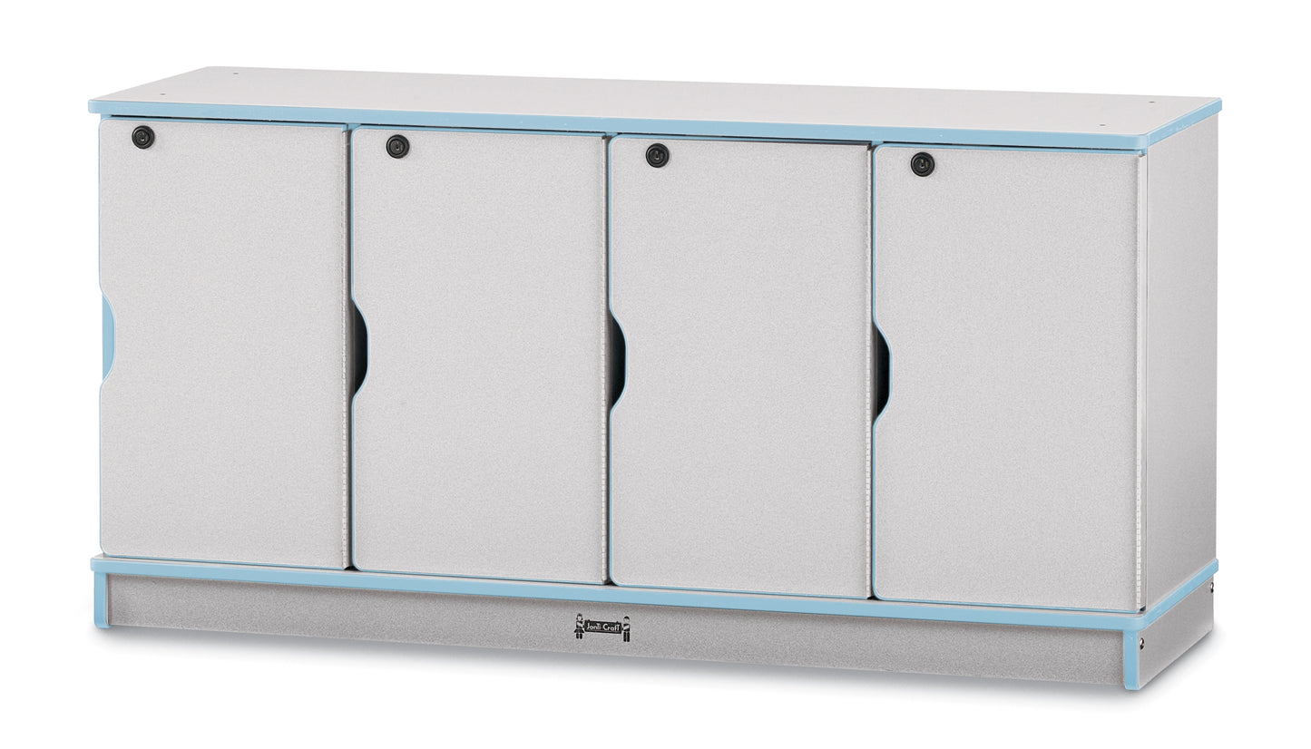 Rainbow Accents Stacking Lockable Lockers - Single Stack - Gray