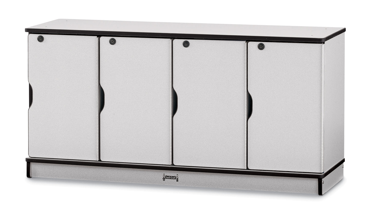 Rainbow Accents Stacking Lockable Lockers - Single Stack - Gray
