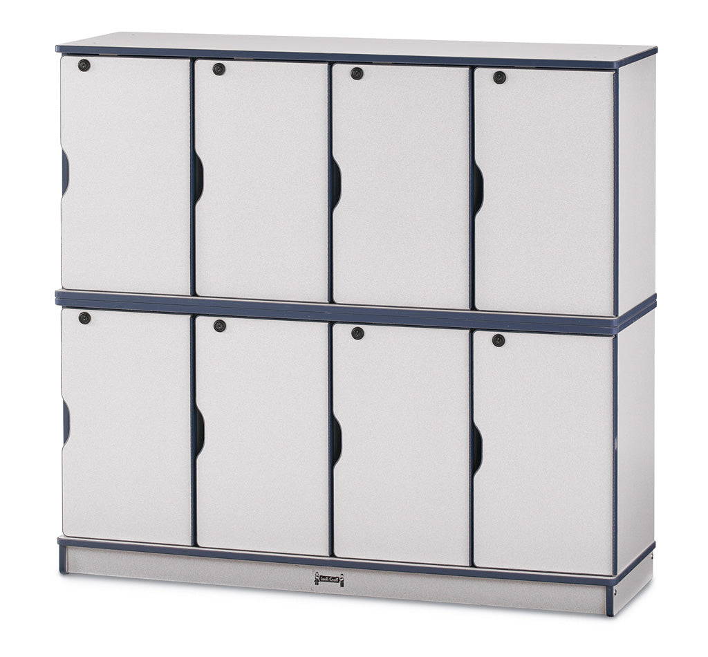 Rainbow Accents Stacking Lockable Lockers - Single Stack - Gray