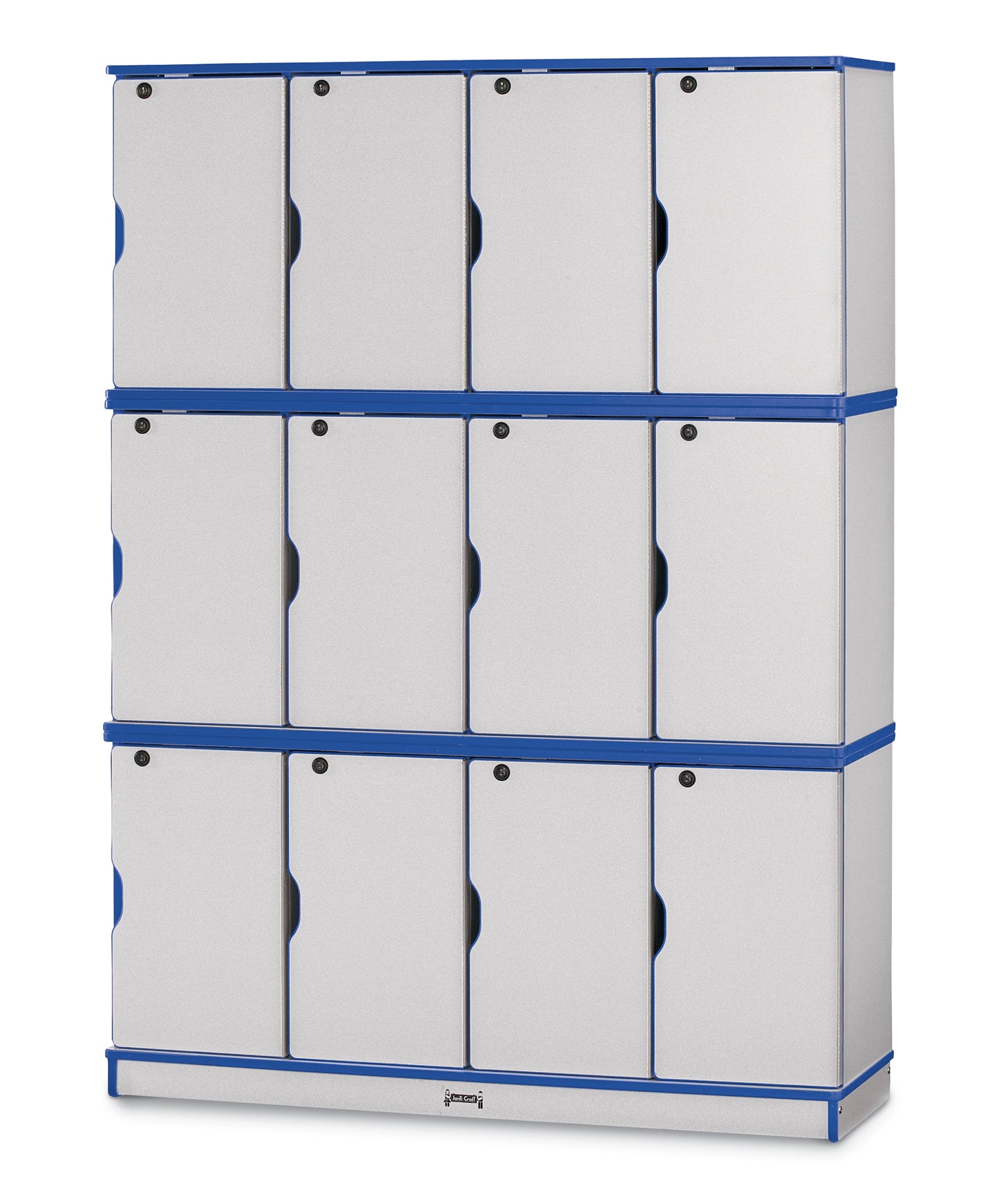 Rainbow Accents Stacking Lockable Lockers - Single Stack - Gray