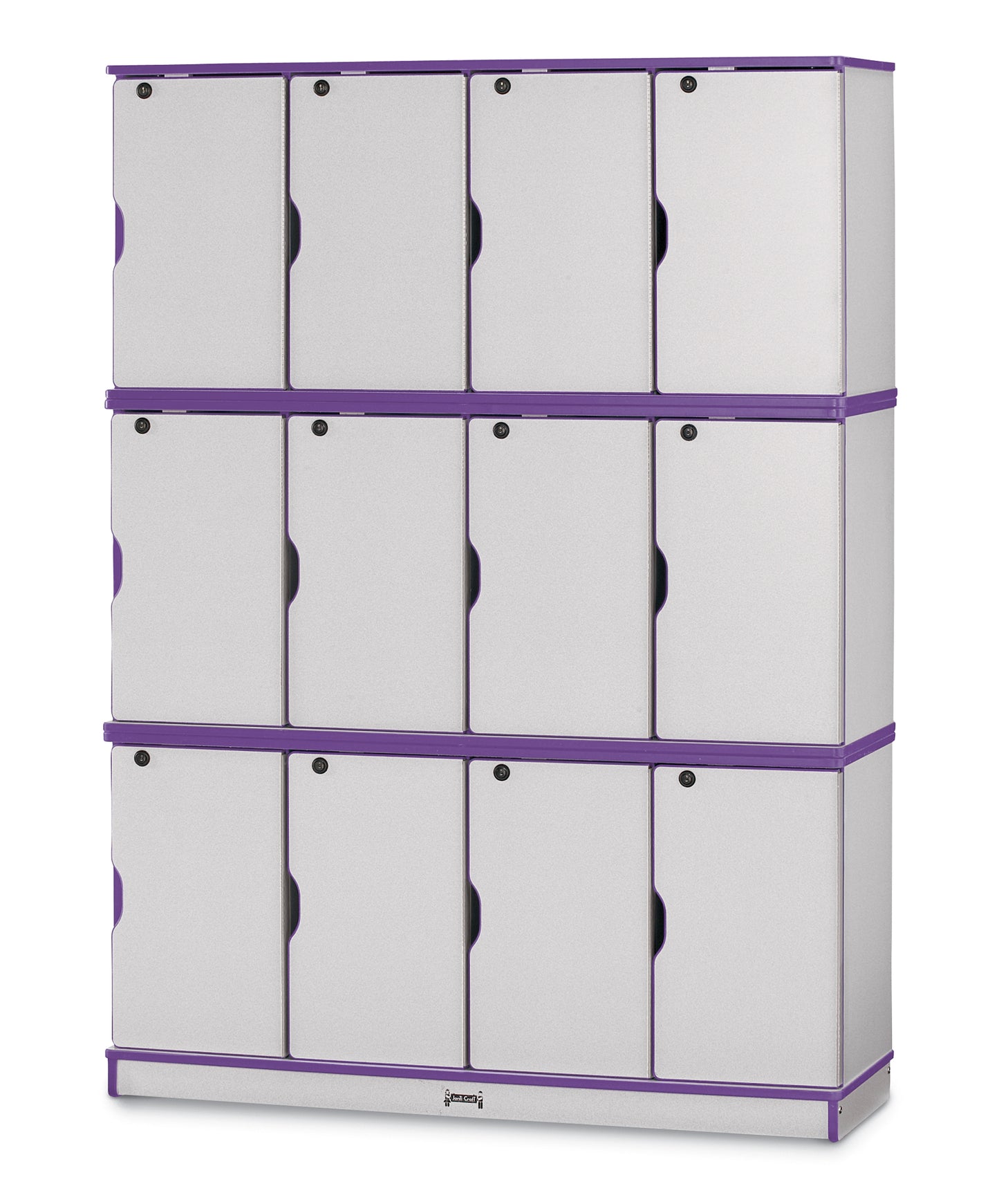 Rainbow Accents Stacking Lockable Lockers - Single Stack - Gray