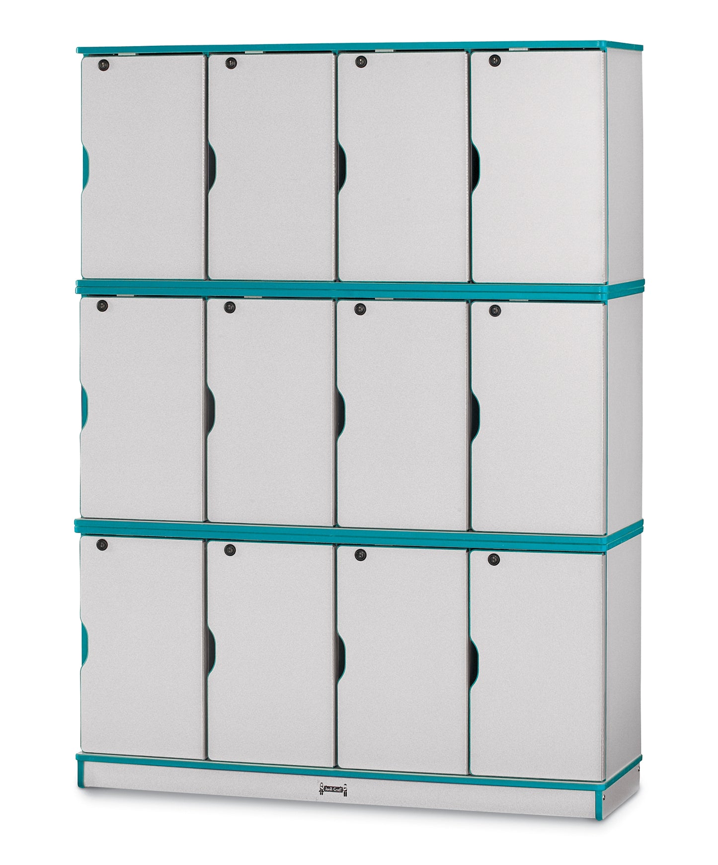 Rainbow Accents Stacking Lockable Lockers - Single Stack - Gray