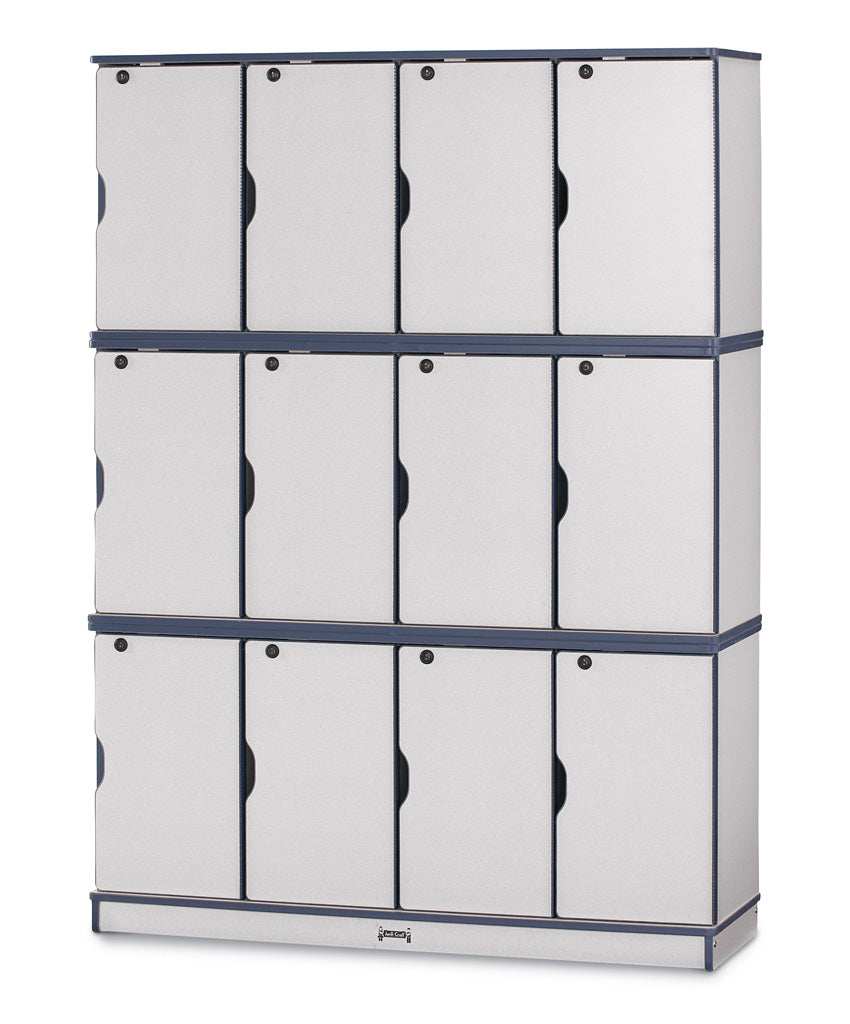 Rainbow Accents Stacking Lockable Lockers - Single Stack - Gray