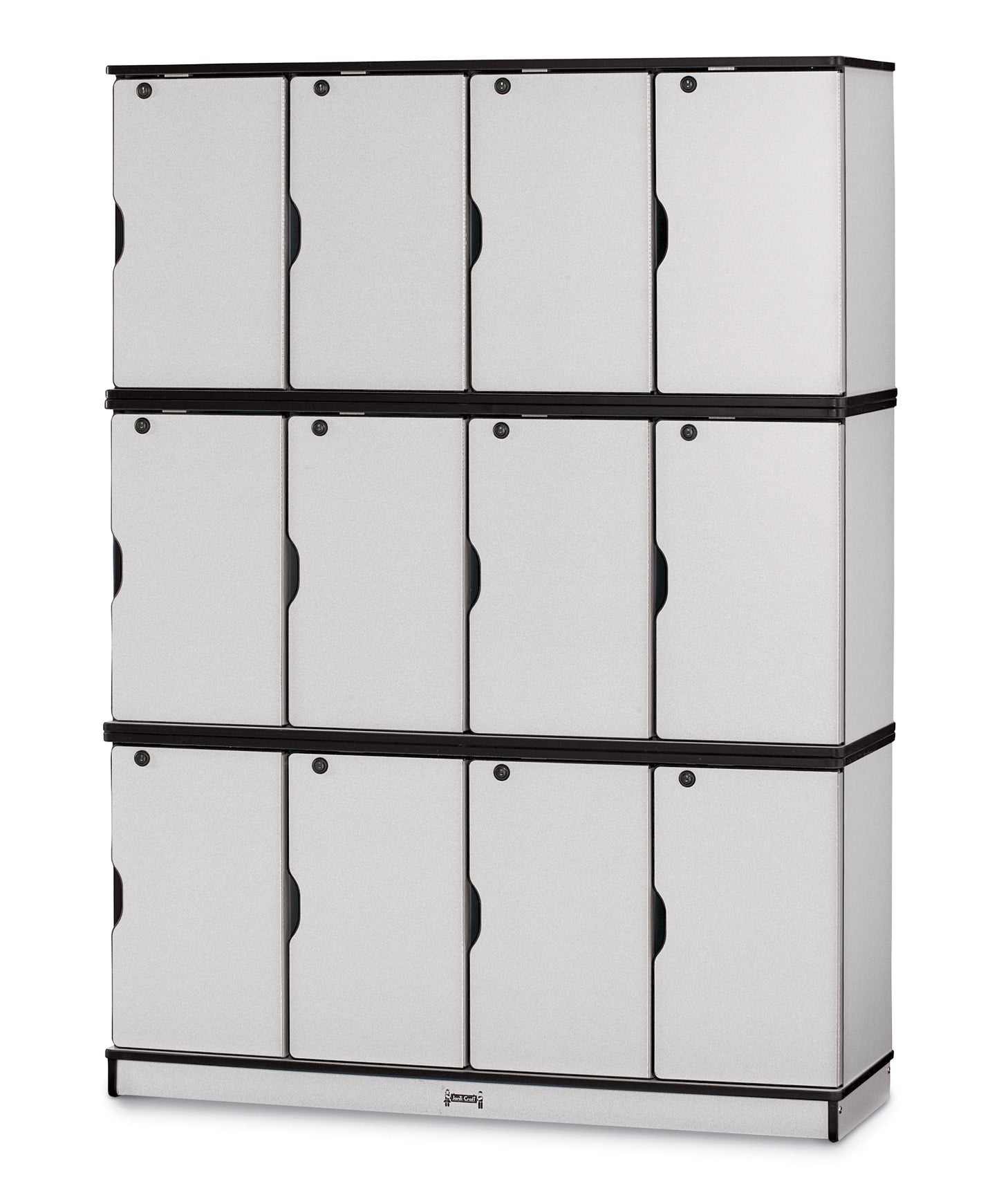 Rainbow Accents Stacking Lockable Lockers - Single Stack - Gray