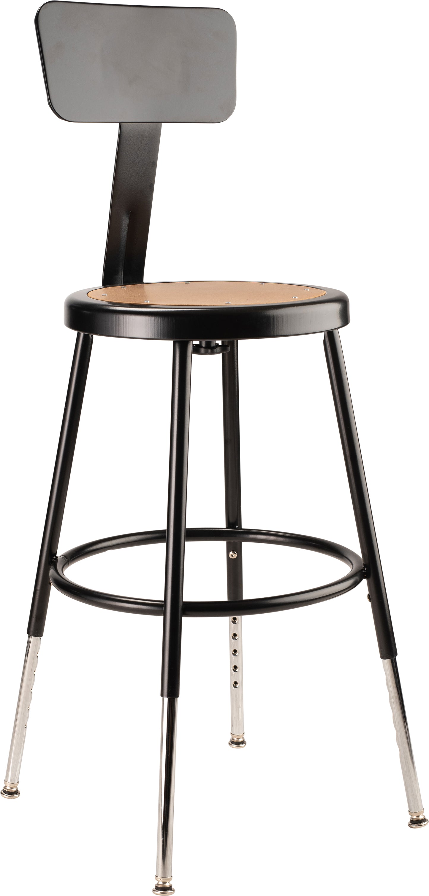 18.5 -26.5" Height Adjustable Heavy Duty Steel Stool With Backrest