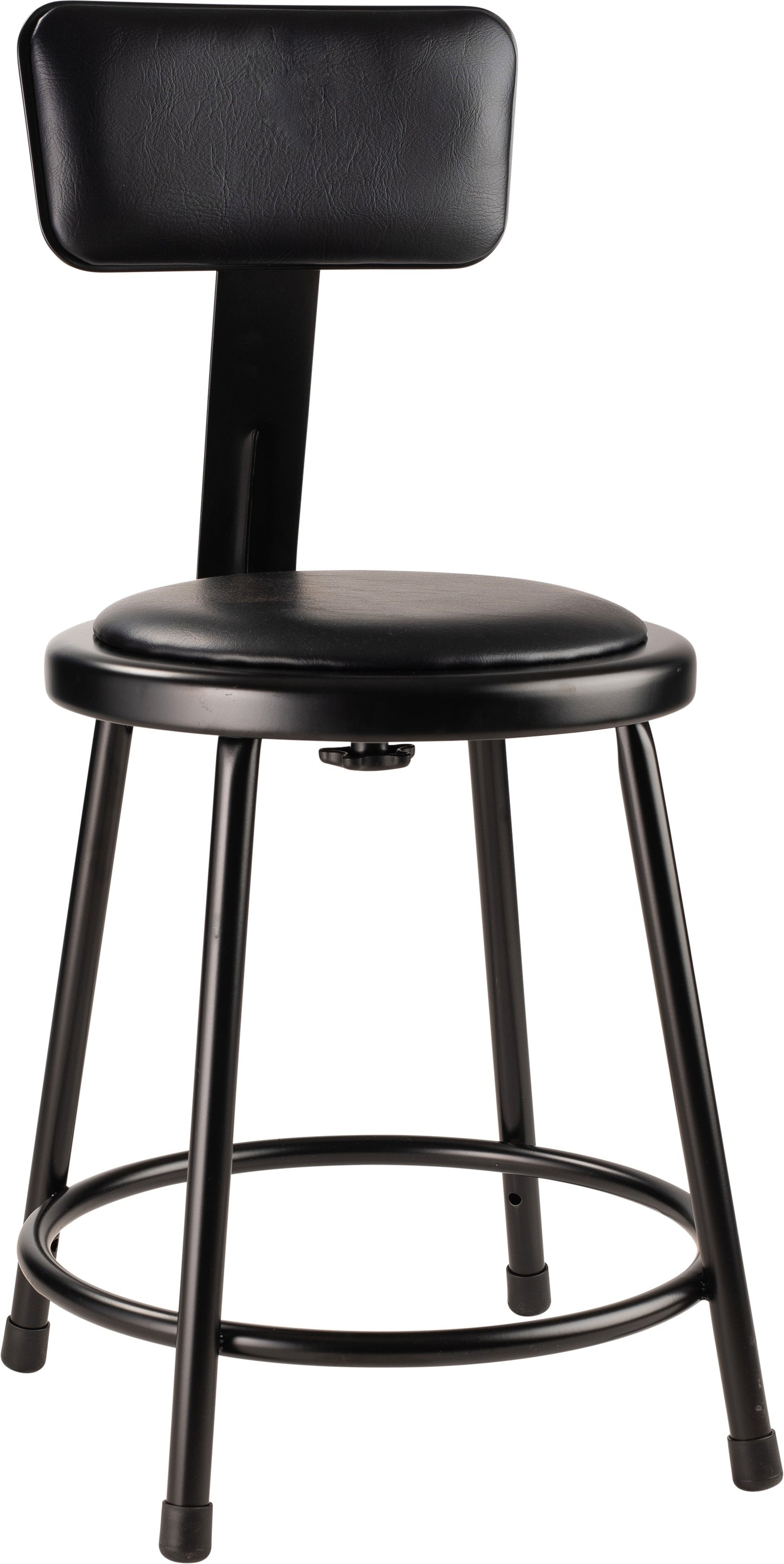 18" Heavy Duty Vinyl Padded Steel Stool With Backrest