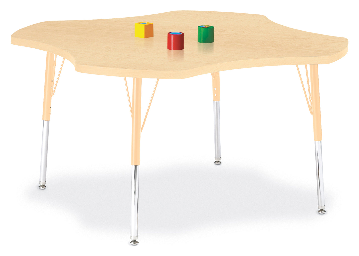 Berries Four Leaf Activity Table, A-height - Freckled Gray/Gray/Gray