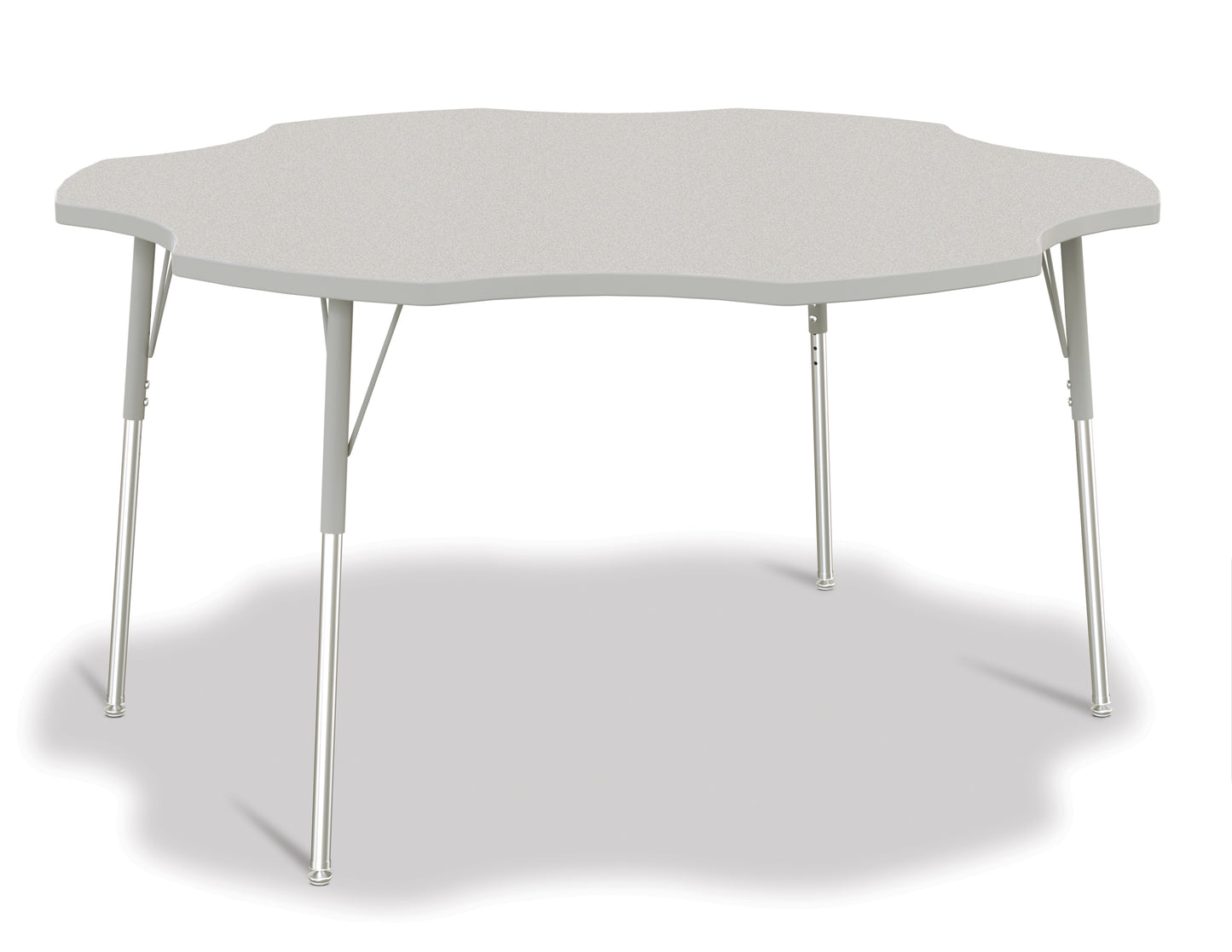 Berries Six Leaf Activity Table - 60", A-height - Freckled Gray/Gray/Gray