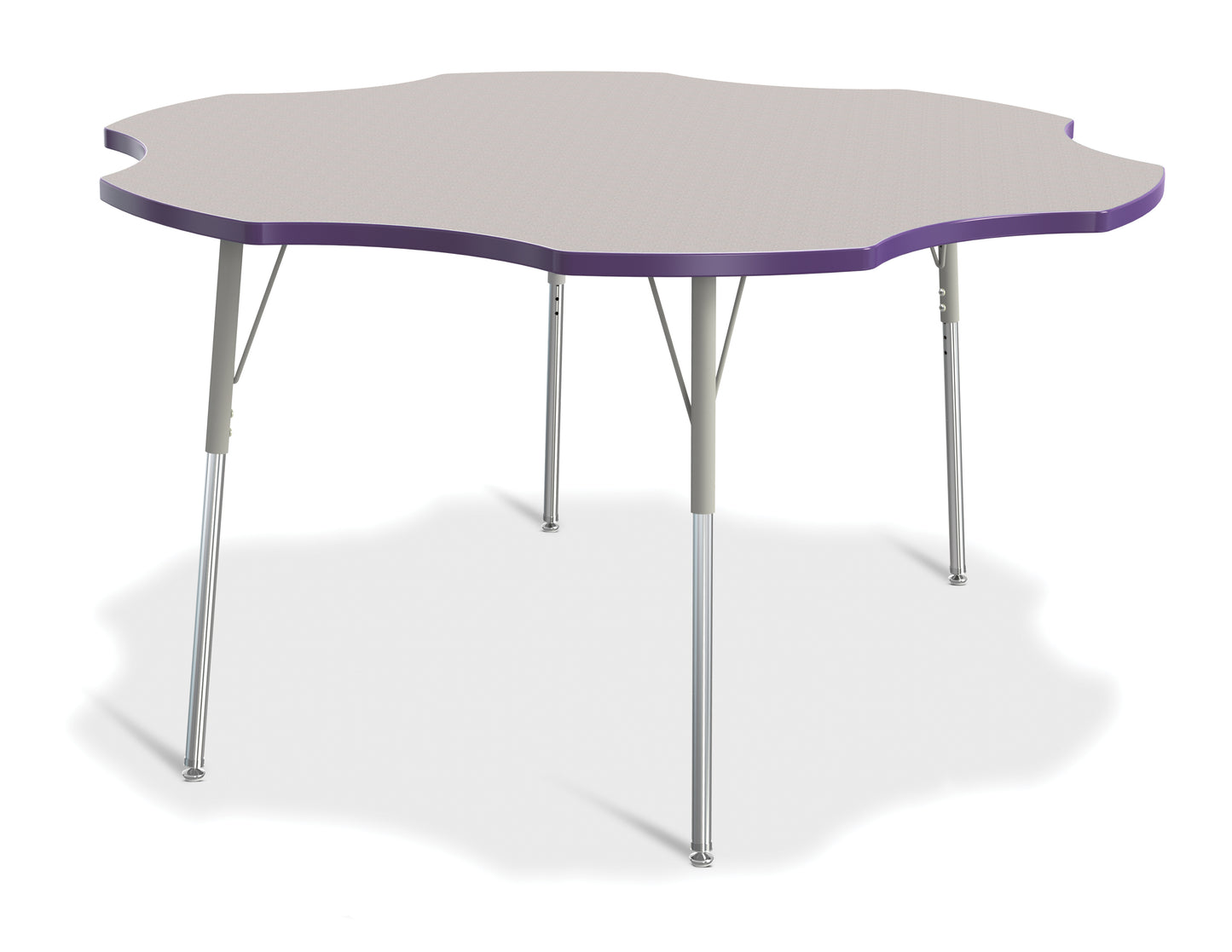 Berries Six Leaf Activity Table - 60", A-height - Freckled Gray/Gray/Gray