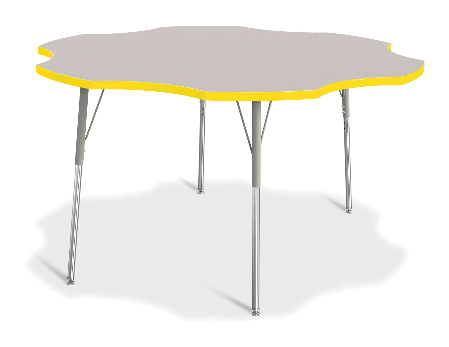 Berries Six Leaf Activity Table - 60", A-height - Freckled Gray/Gray/Gray