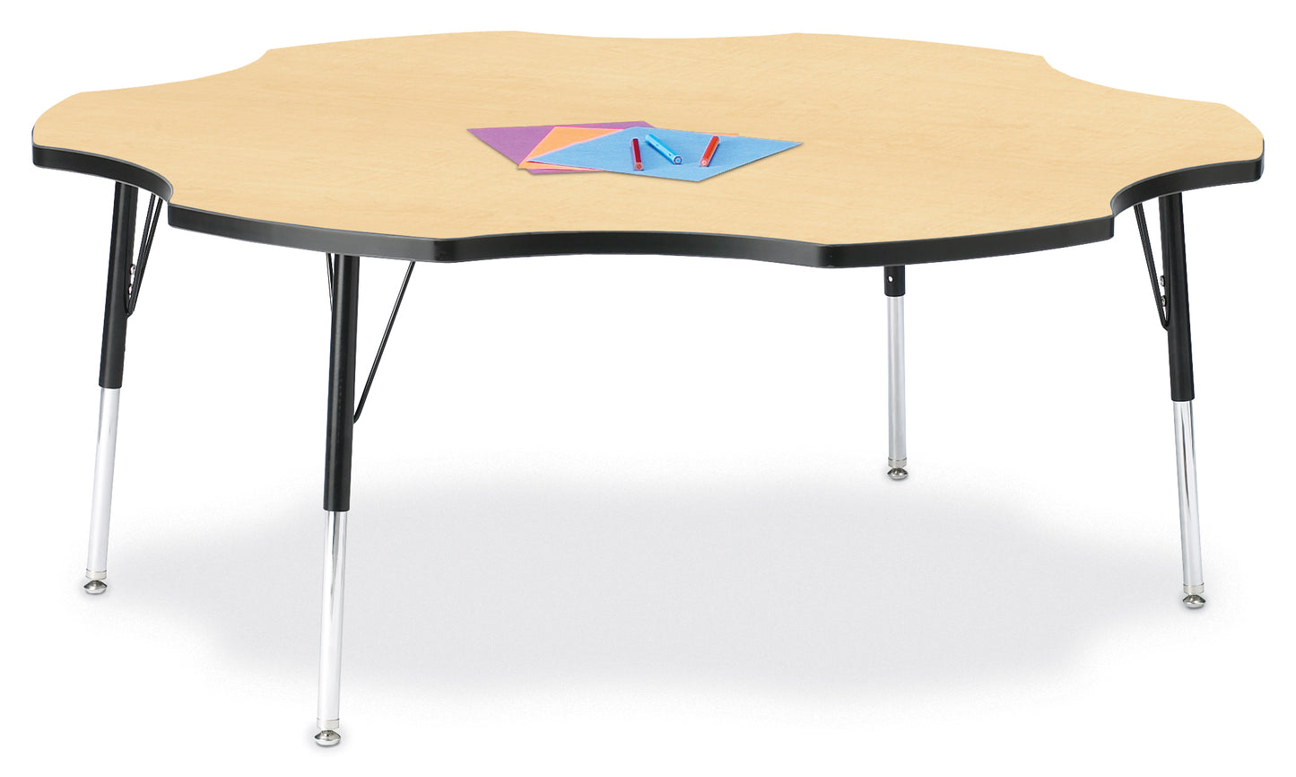 Berries Six Leaf Activity Table - 60", A-height - Freckled Gray/Gray/Gray