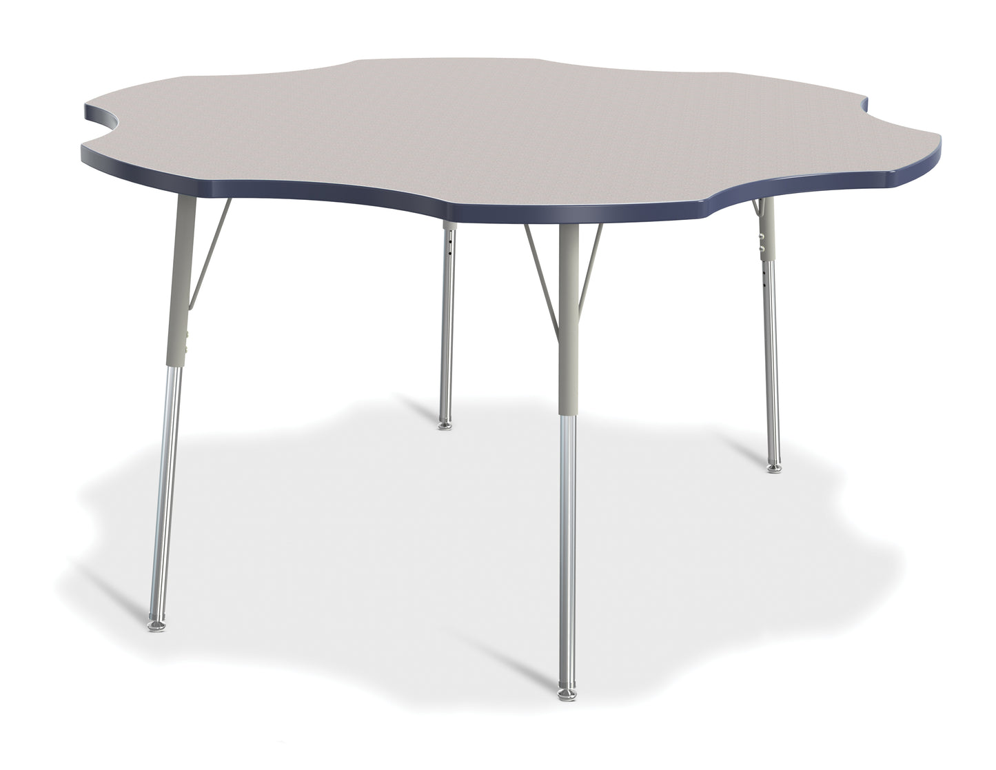 Berries Six Leaf Activity Table - 60", A-height - Freckled Gray/Gray/Gray