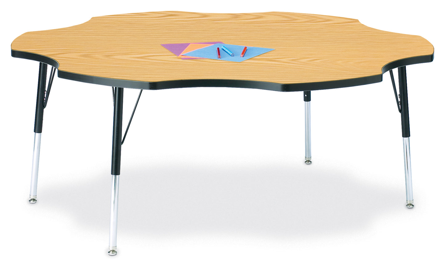 Berries Six Leaf Activity Table - 60", A-height - Freckled Gray/Gray/Gray