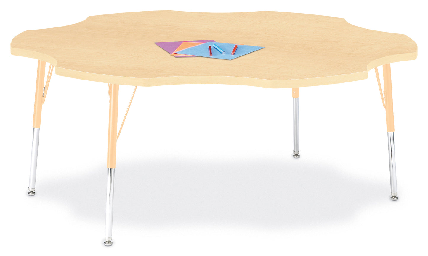Berries Six Leaf Activity Table - 60", A-height - Freckled Gray/Gray/Gray