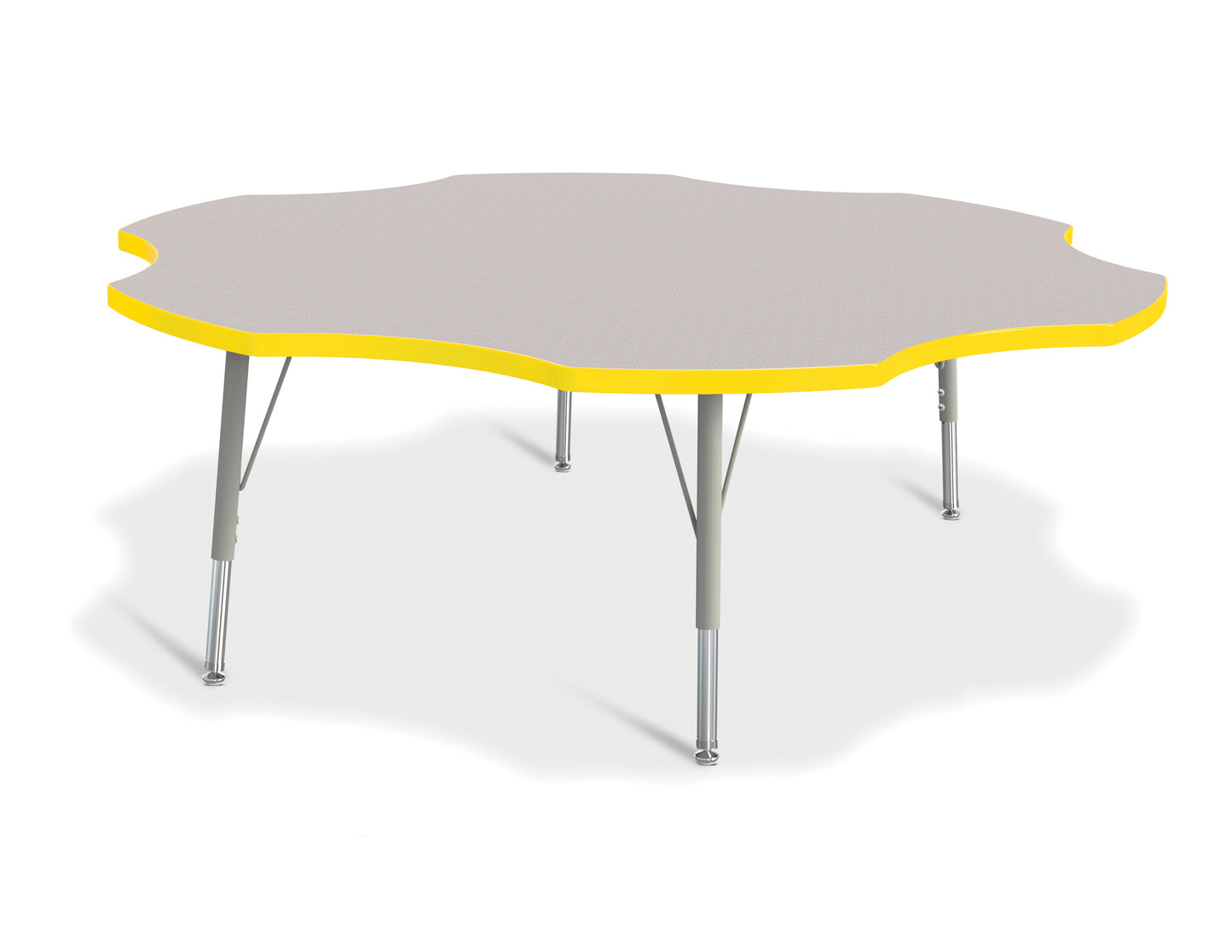 Berries Six Leaf Activity Table - 60", A-height - Freckled Gray/Gray/Gray