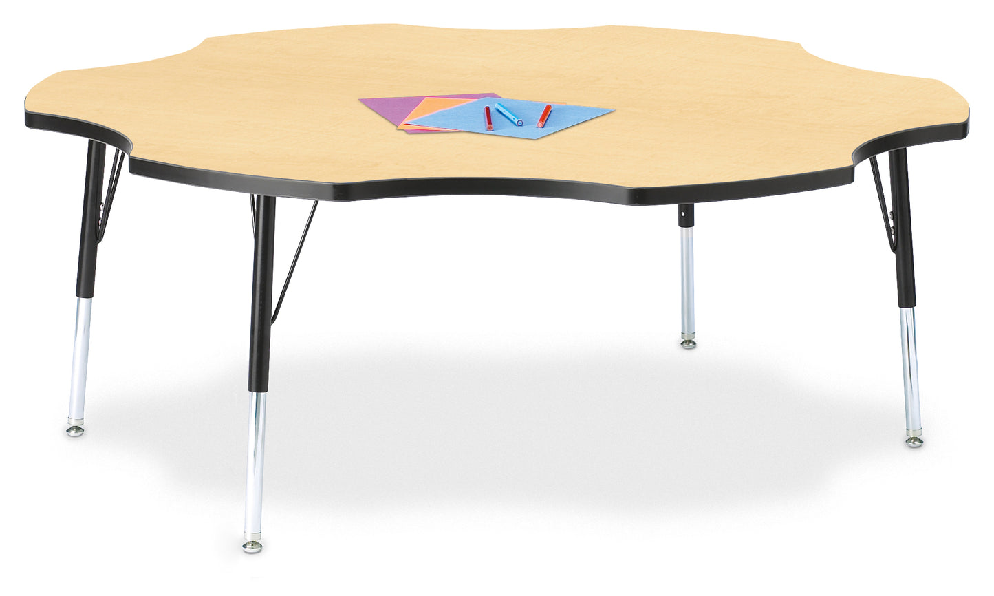 Berries Six Leaf Activity Table - 60", A-height - Freckled Gray/Gray/Gray