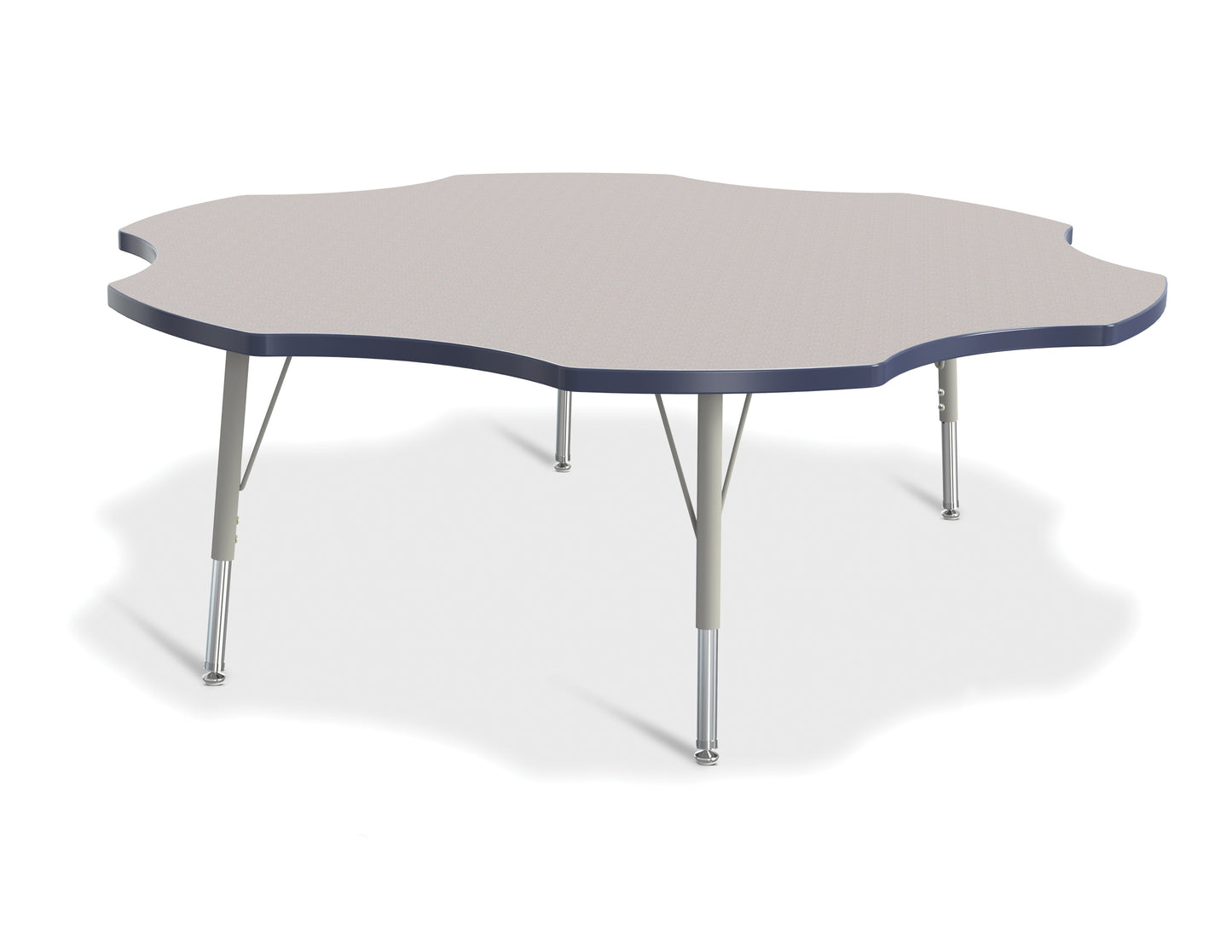 Berries Six Leaf Activity Table - 60", A-height - Freckled Gray/Gray/Gray