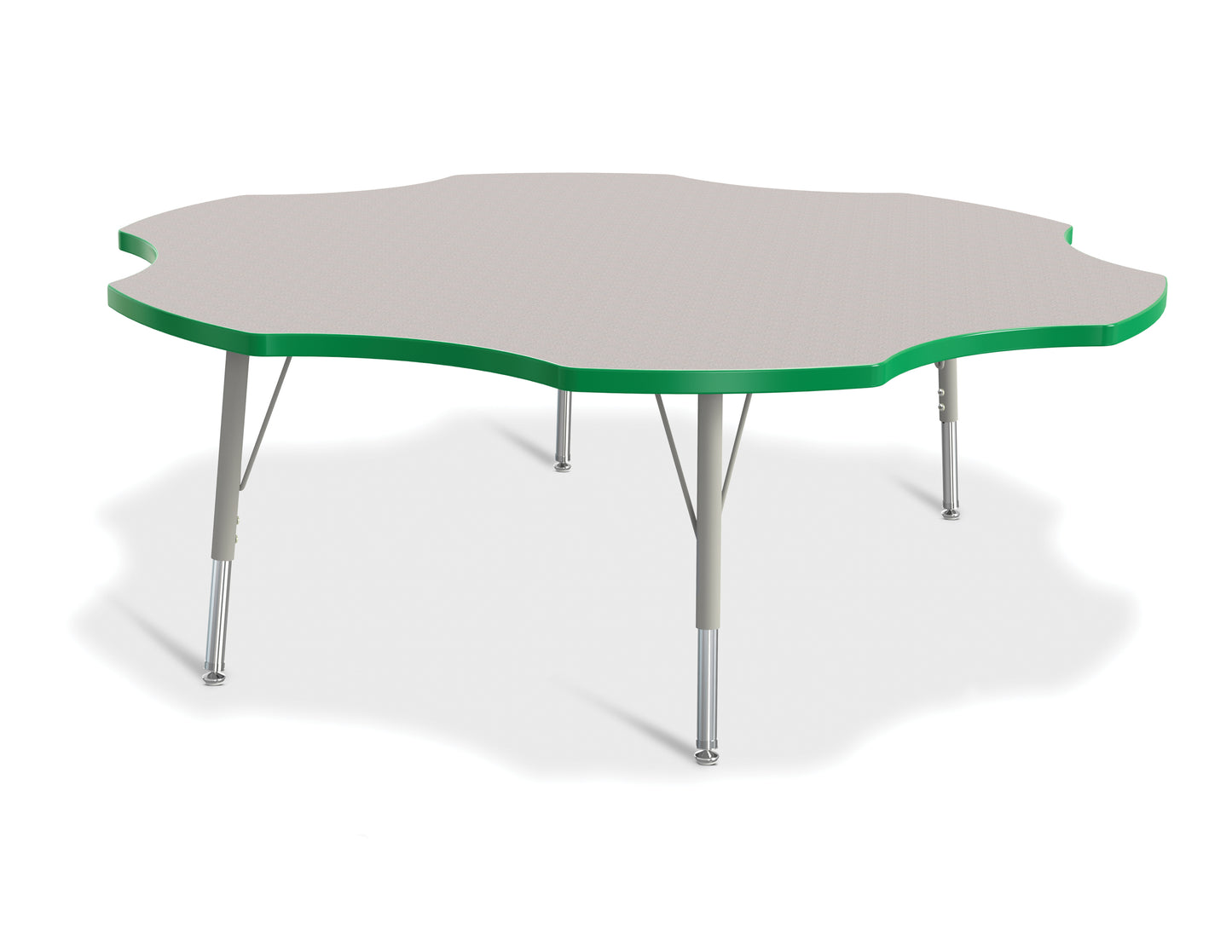 Berries Six Leaf Activity Table - 60", A-height - Freckled Gray/Gray/Gray