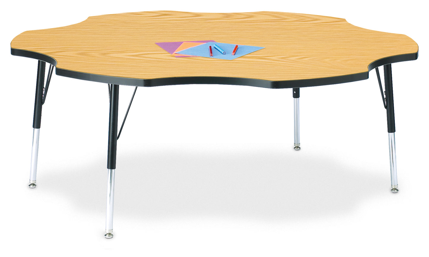 Berries Six Leaf Activity Table - 60", A-height - Freckled Gray/Gray/Gray
