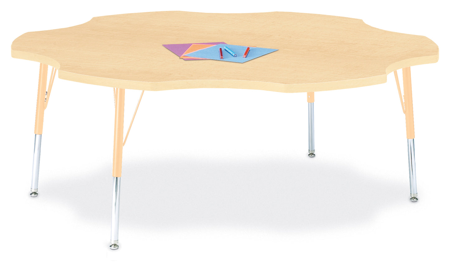 Berries Six Leaf Activity Table - 60", A-height - Freckled Gray/Gray/Gray