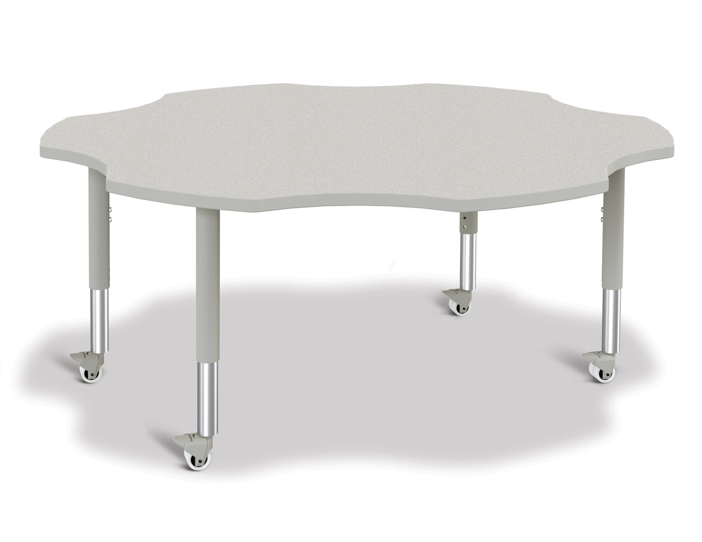 Berries Six Leaf Activity Table - 60", A-height - Freckled Gray/Gray/Gray