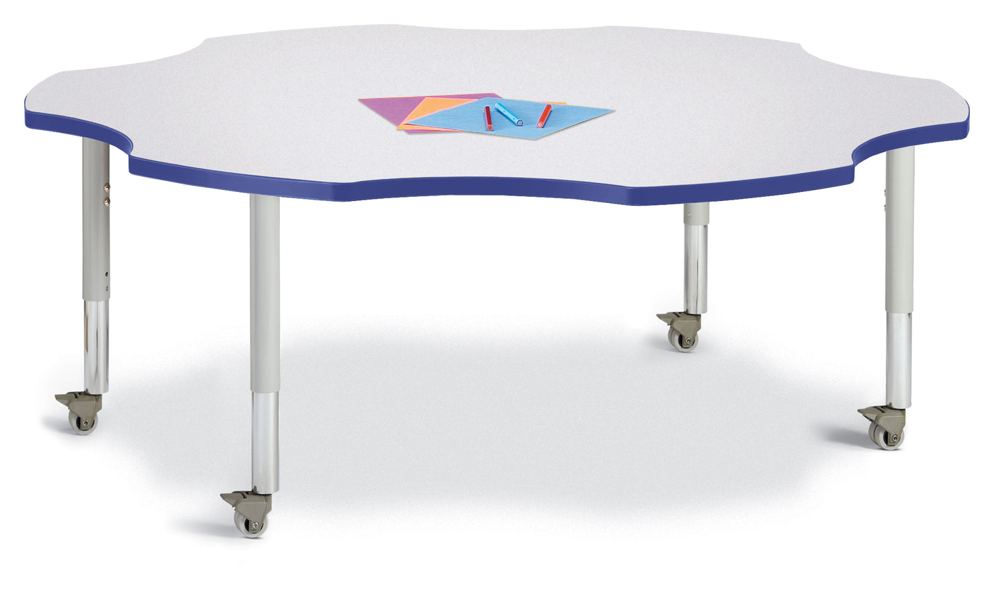 Berries Six Leaf Activity Table - 60", A-height - Freckled Gray/Gray/Gray