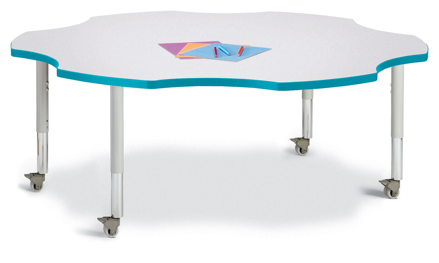 Berries Six Leaf Activity Table - 60", A-height - Freckled Gray/Gray/Gray