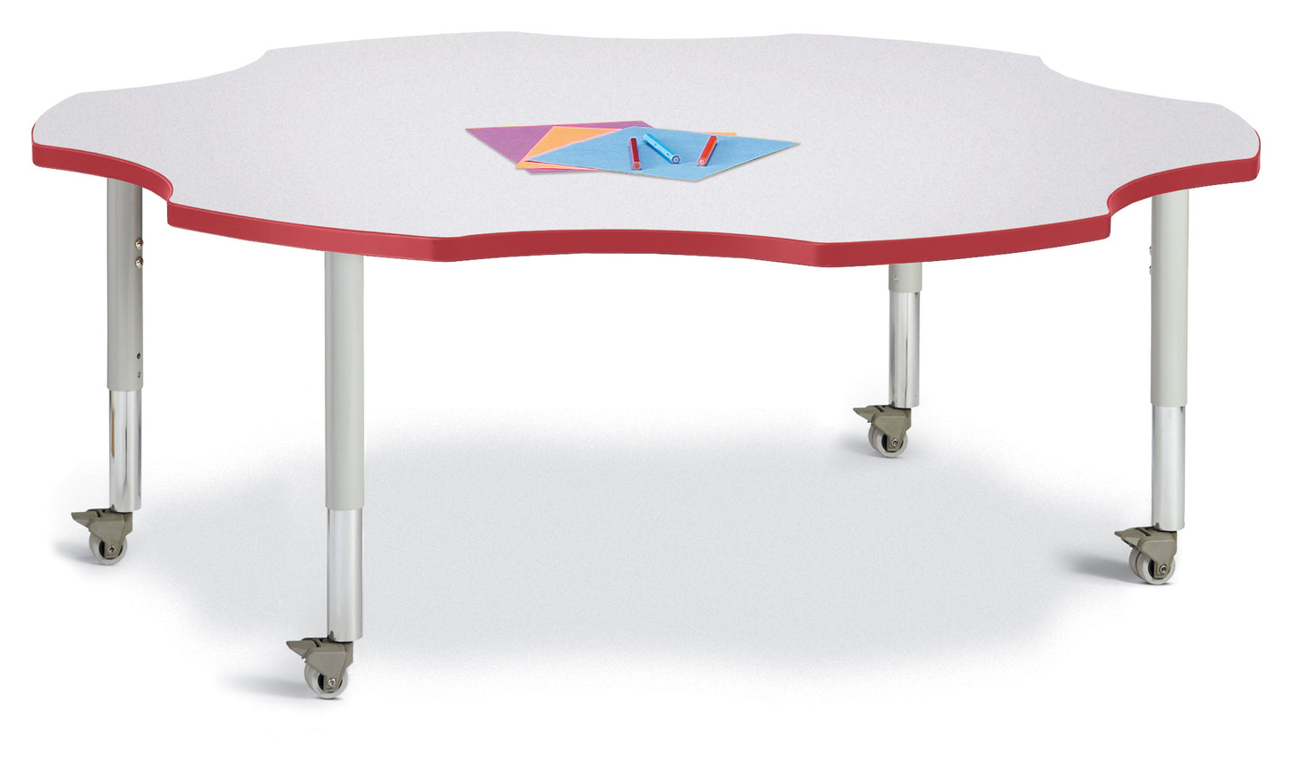 Berries Six Leaf Activity Table - 60", A-height - Freckled Gray/Gray/Gray