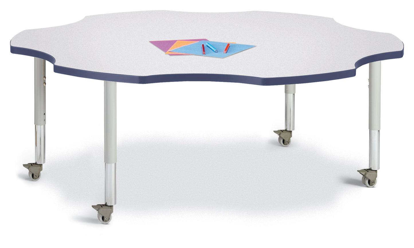 Berries Six Leaf Activity Table - 60", A-height - Freckled Gray/Gray/Gray