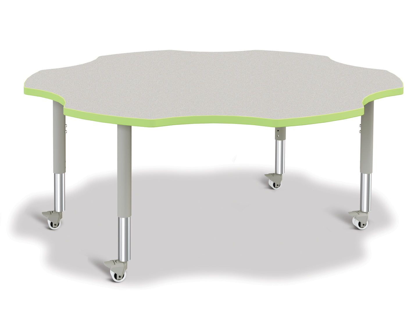 Berries Six Leaf Activity Table - 60", A-height - Freckled Gray/Gray/Gray