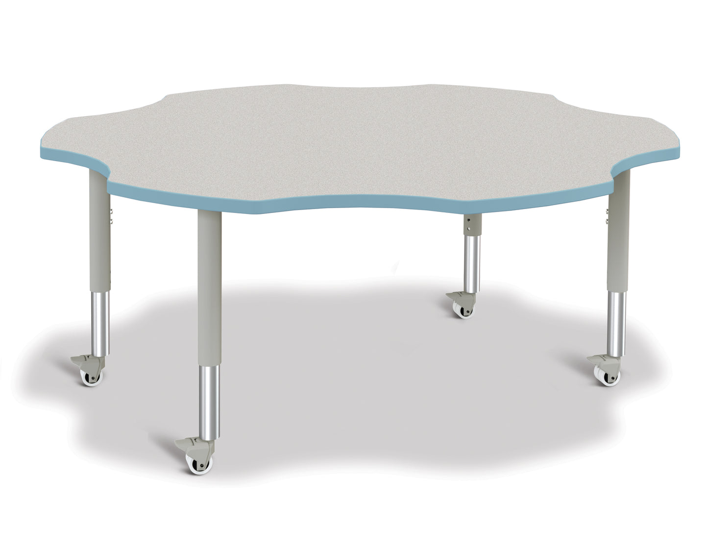 Berries Six Leaf Activity Table - 60", A-height - Freckled Gray/Gray/Gray