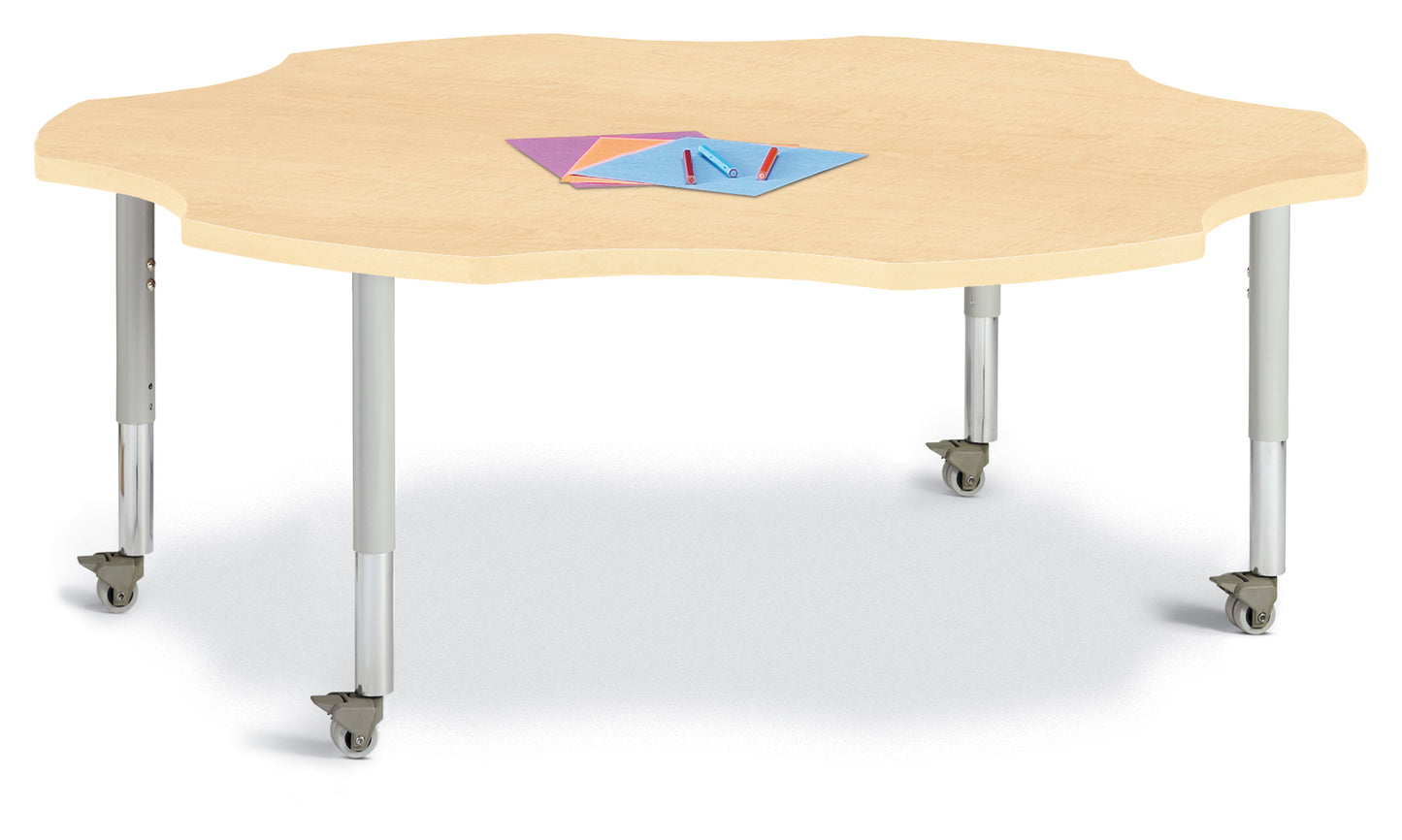 Berries Six Leaf Activity Table - 60", A-height - Freckled Gray/Gray/Gray