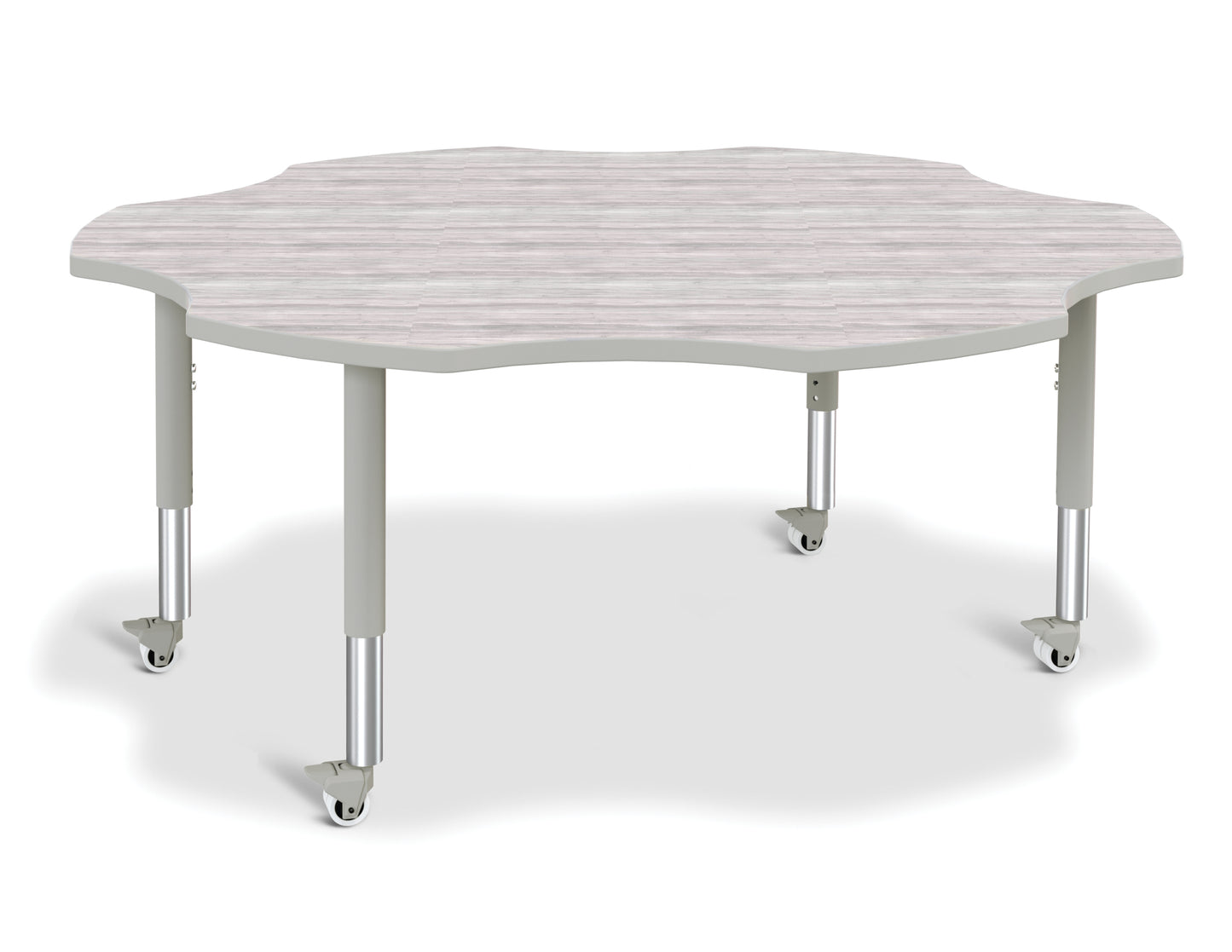 Berries Six Leaf Activity Table - 60", A-height - Freckled Gray/Gray/Gray