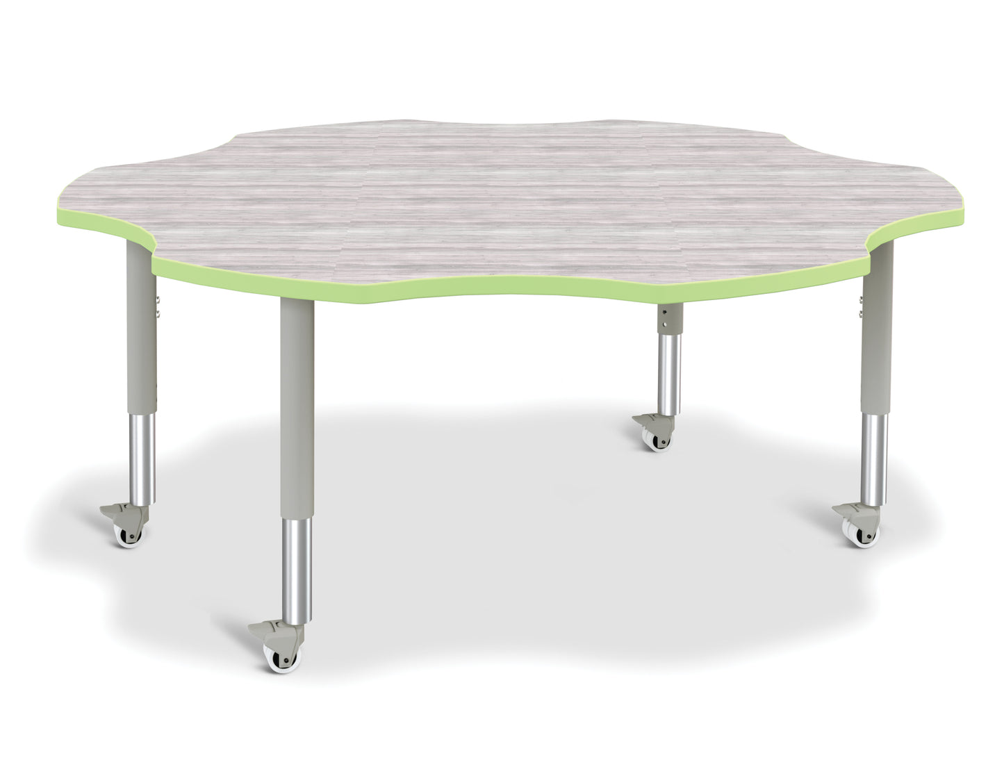 Berries Six Leaf Activity Table - 60", A-height - Freckled Gray/Gray/Gray