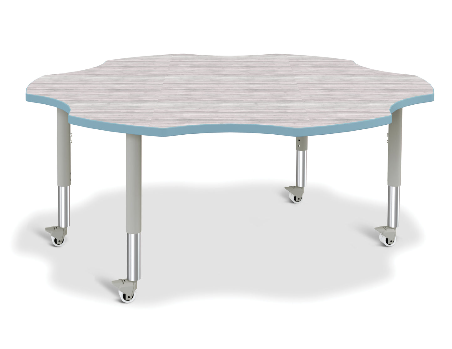 Berries Six Leaf Activity Table - 60", A-height - Freckled Gray/Gray/Gray
