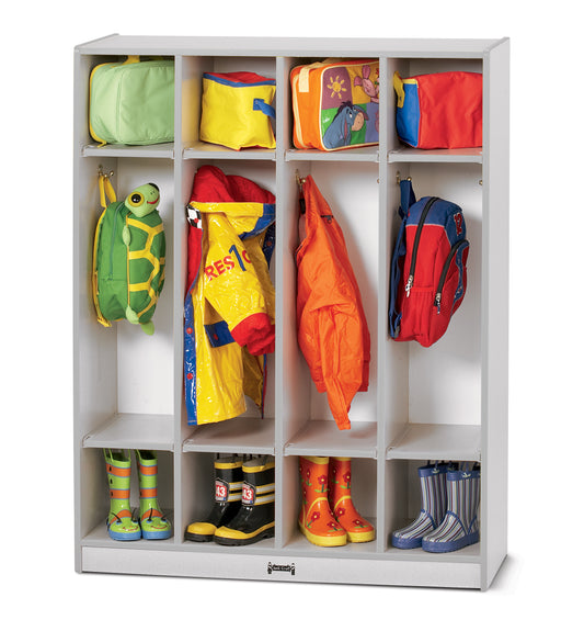 Rainbow Accents 4 Section Coat Locker  - Gray