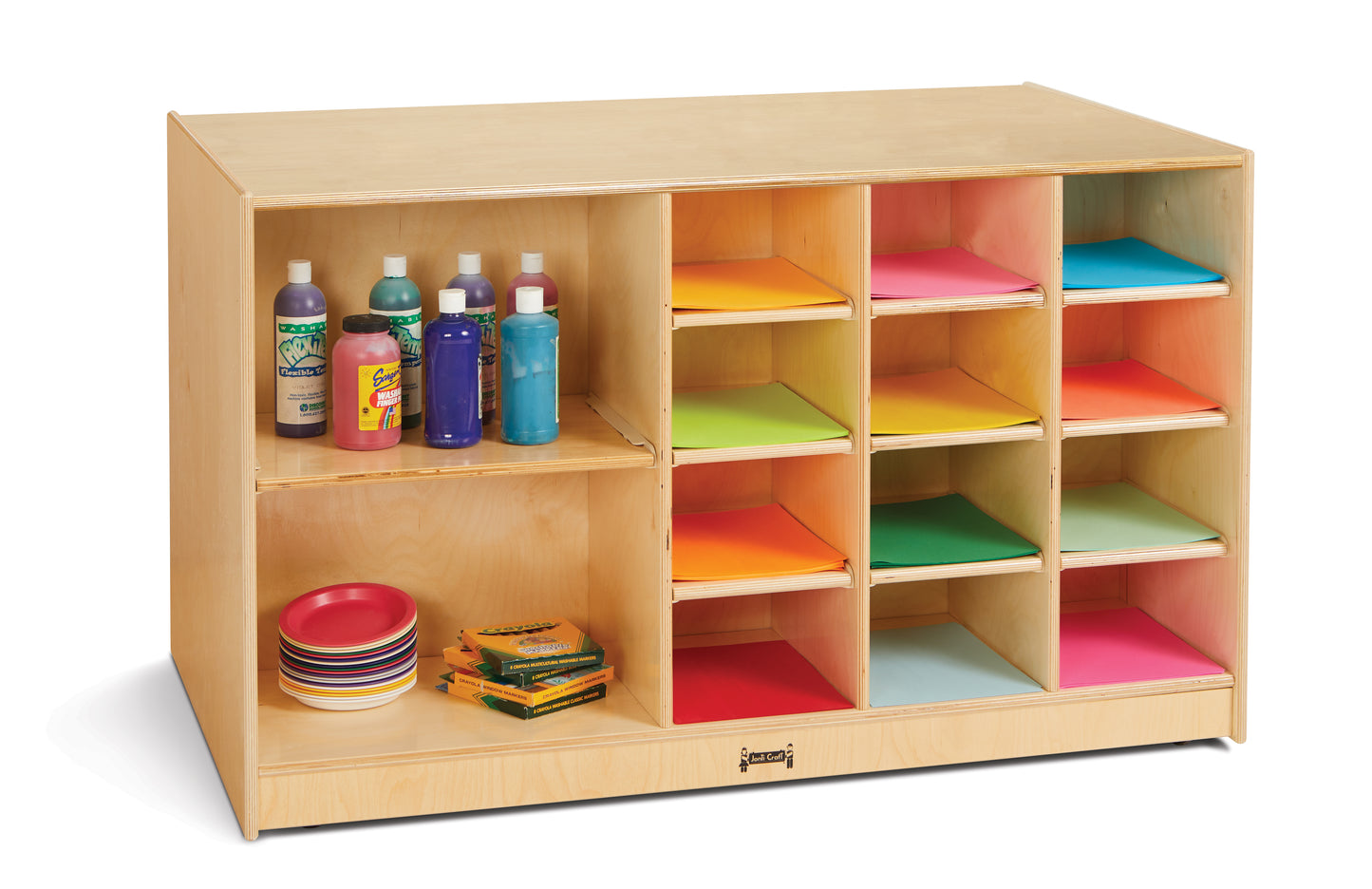 Jonti-Craft Mobile Storage Island - with Colored Trays