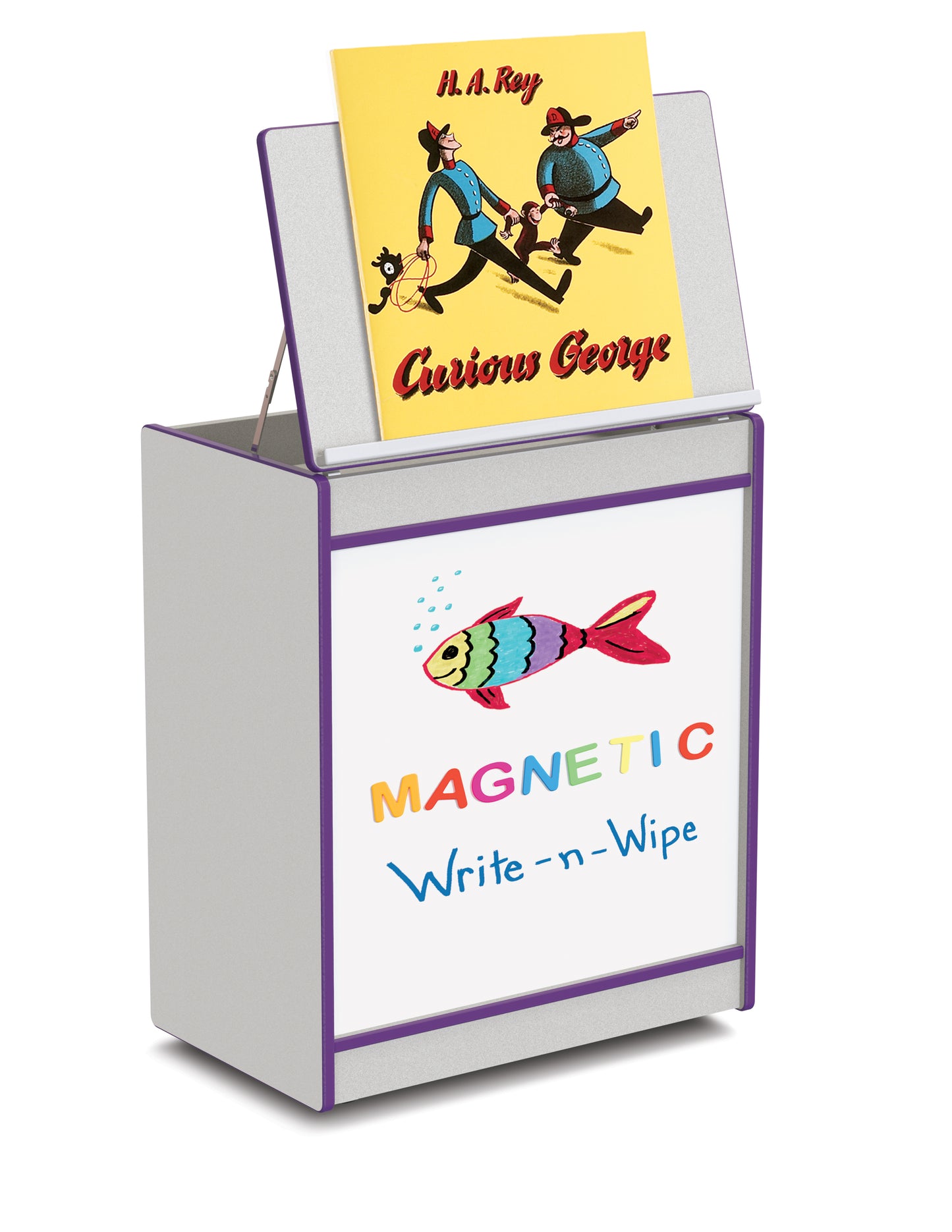 Rainbow Accents Big Book Easel - Magnetic Write-n-Wipe - Blue