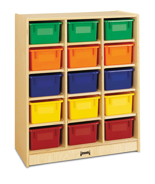 Jonti-Craft 15 Cubbie-Tray Mobile Unit – with Colored Trays