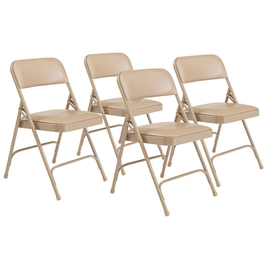 1200 Series Premium Vinyl Upholstered Double Hinge Folding Chair (Pack of 4)