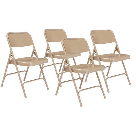 200 Series Premium All-Steel Double Hinge Folding Chair (Pack of 4)