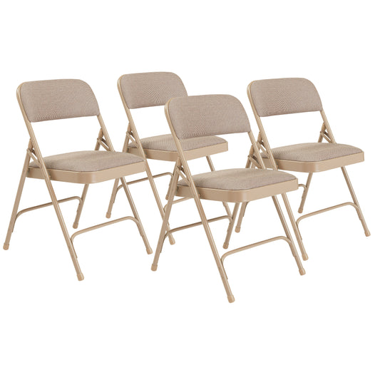 2200 Series Deluxe Fabric Upholstered Double Hinge Premium Folding Chair (Pack of 4)