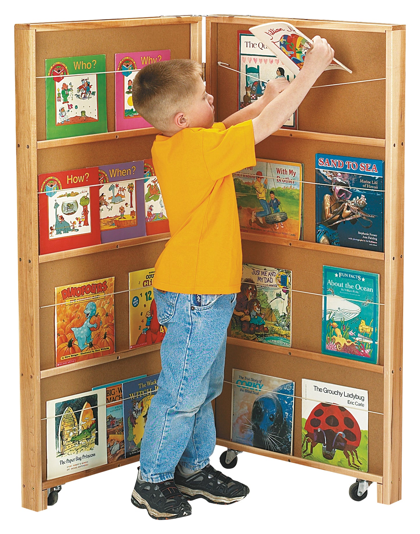 Jonti-Craft Mobile Library Bookcase - 2 Sections