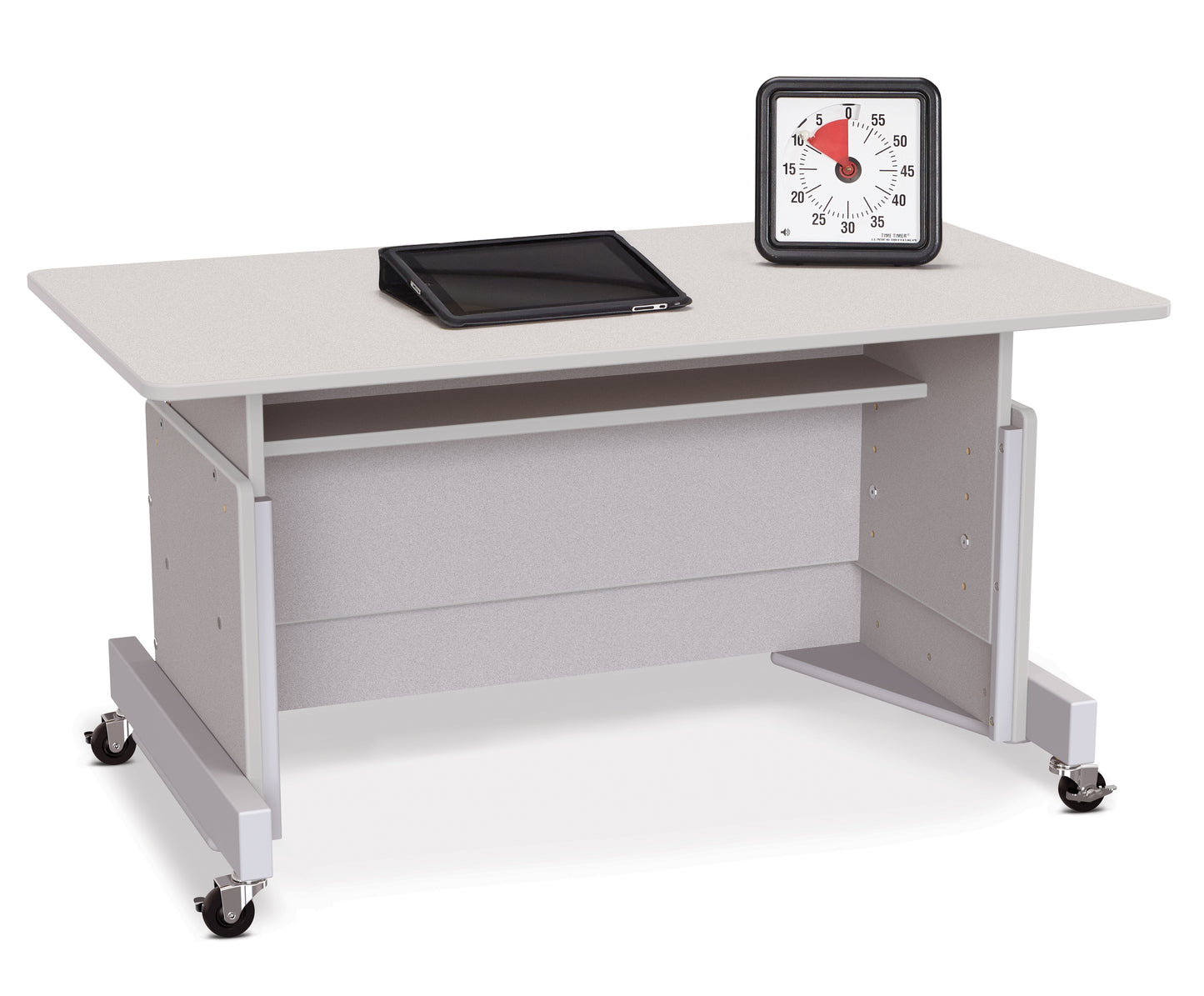 Rainbow Accents Apollo Single Computer Desk   - Gray