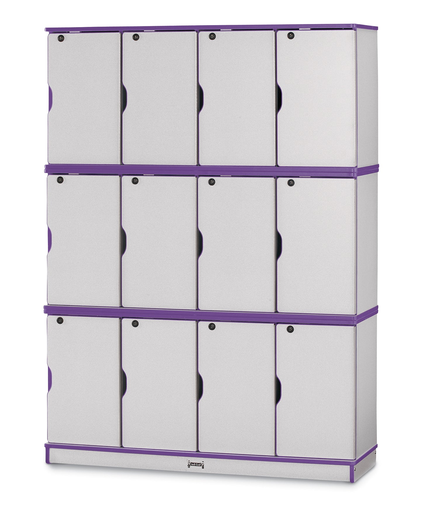 Rainbow Accents Stacking Lockable Lockers -  Single Stack  - Gray